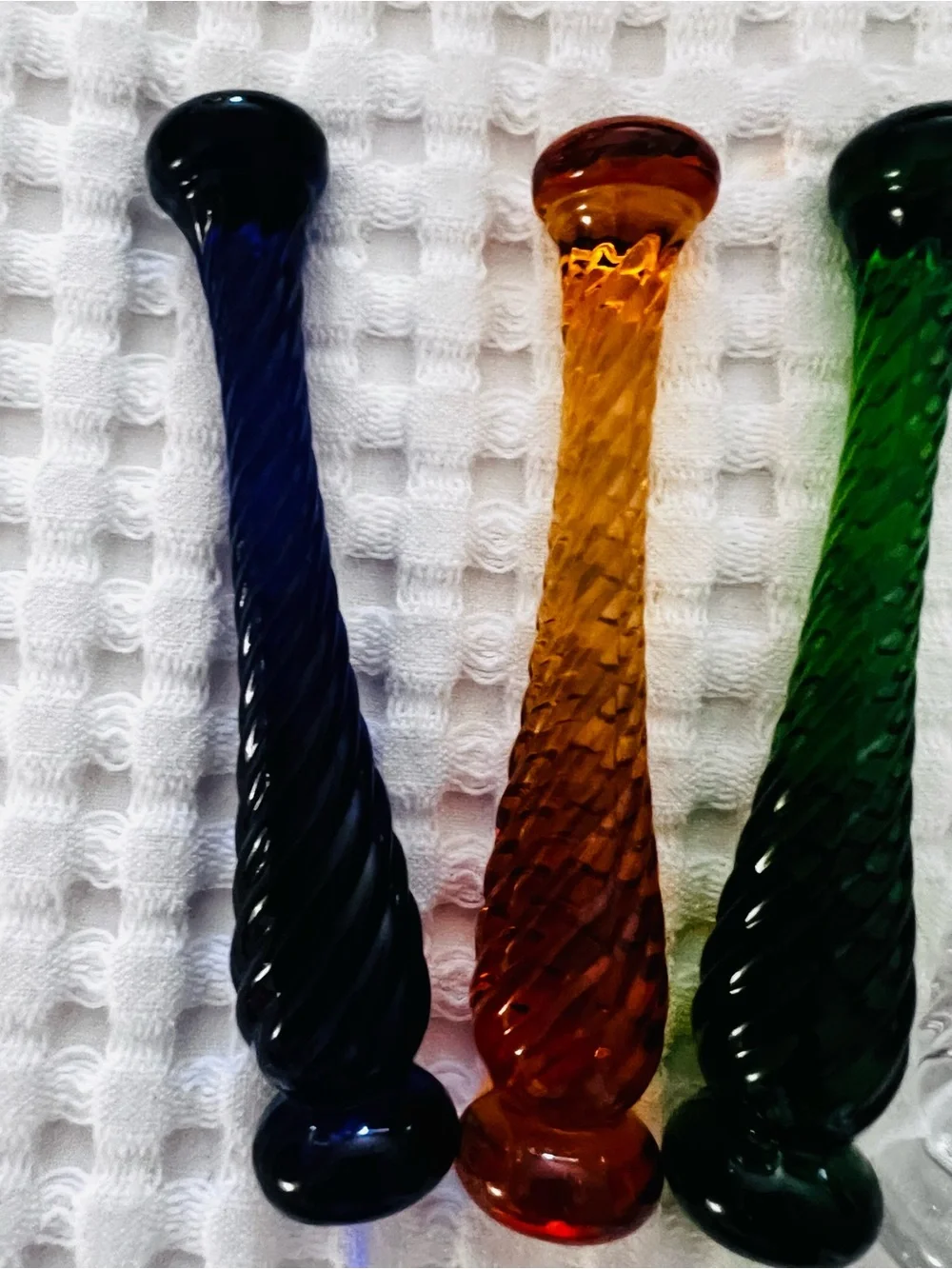 Vintage 1930s Cambridge Glass Twist Cocktail Muddlers - Set of 4